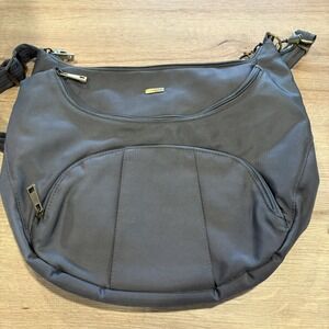 Travelon Crossbody Shoulder Dove Gray Lightweight Adjustable Strap Travel Pocket